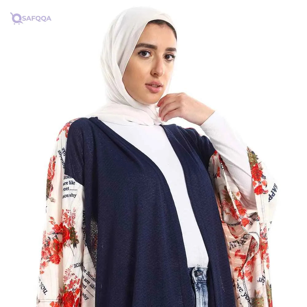 JAMILA Short Sleeves Slip On Self Printed Cardigan,Ideal for layering over tops, dresses, or casual outfits. - Safqqa