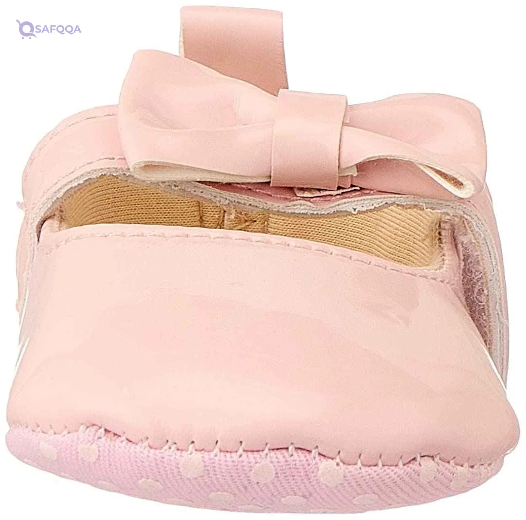 Mix & Max Front Bow Velcro Strap Shoes for Girls - Pink,0 - 6 Months - Safqqa Egypt