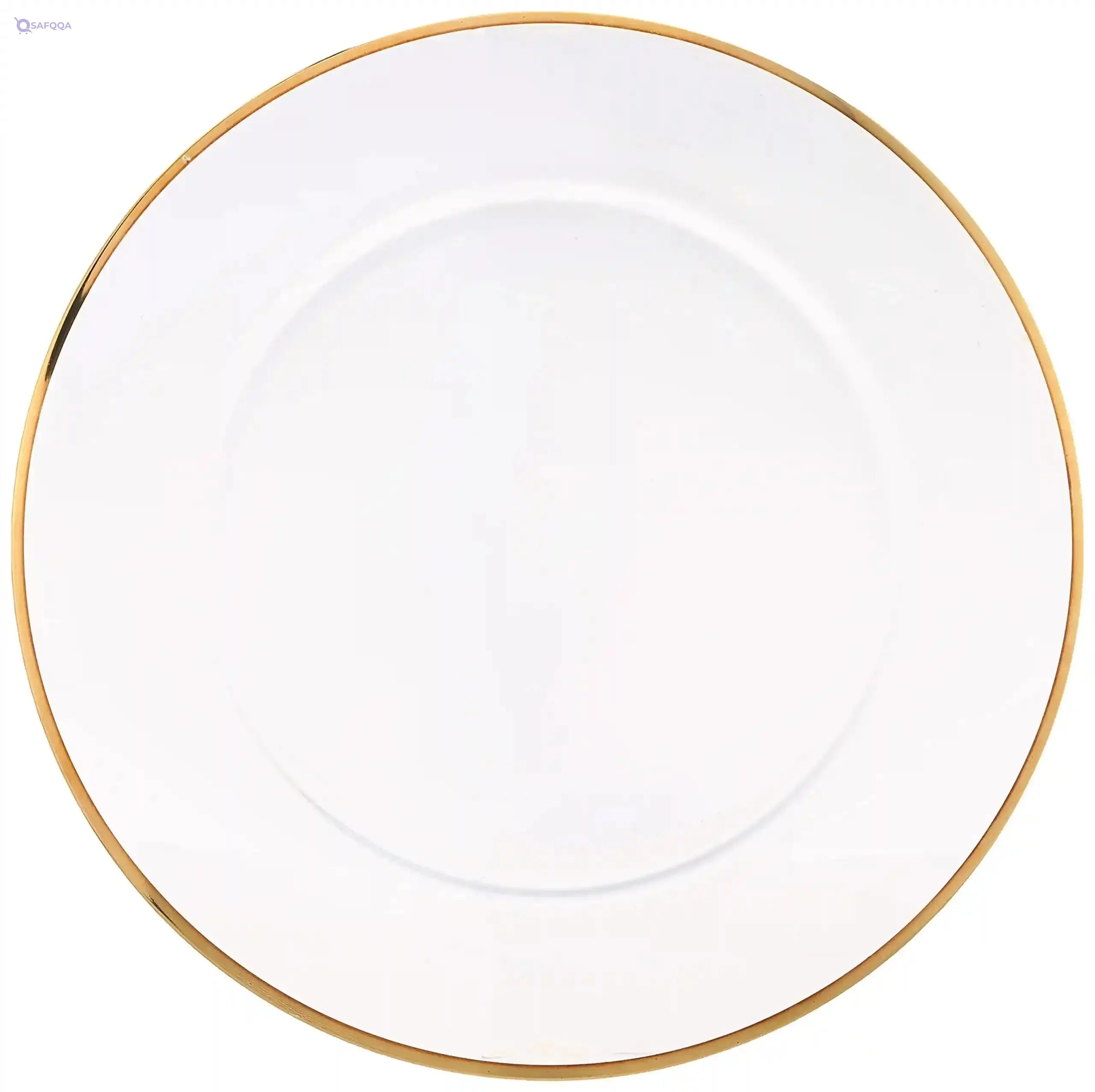 IVV-ARIA Charger Plate 32 cm Clear with Gold Line - Safqqa Egypt