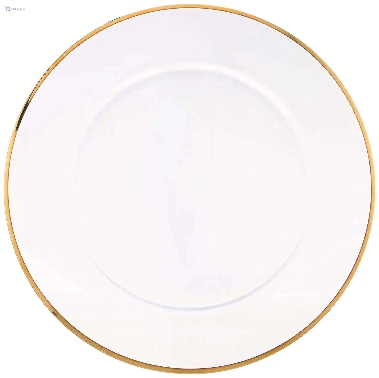 IVV-ARIA Charger Plate 32 cm Clear with Gold Line - Safqqa Egypt