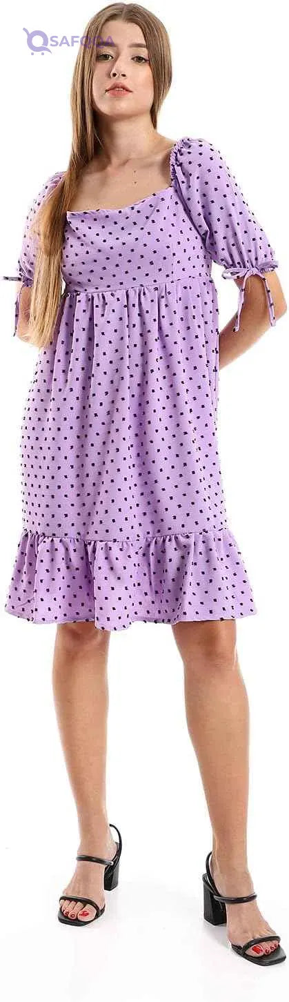 JAMILA Women's Self-Stitched Square Collar Tiered Tunic - Safqqa Egypt