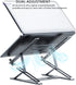 Boneruy Double-Layer Foldable Laptop Stand, Compatible with Laptops up to 17.3 inches - Silver - Safqqa