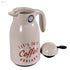 Herevin Decorated Vacuum Flask – 1L Stainless Steel, Creme, Made in Turkey - Safqqa