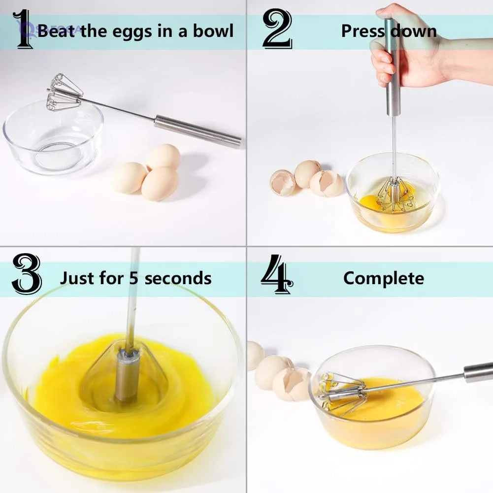 YOMYM Egg Whisk, Hand Push Whisk Blender for Home - Versatile Tool for Egg Beater, Milk Frother, Hand Push Mixer Stirrer - Safqqa