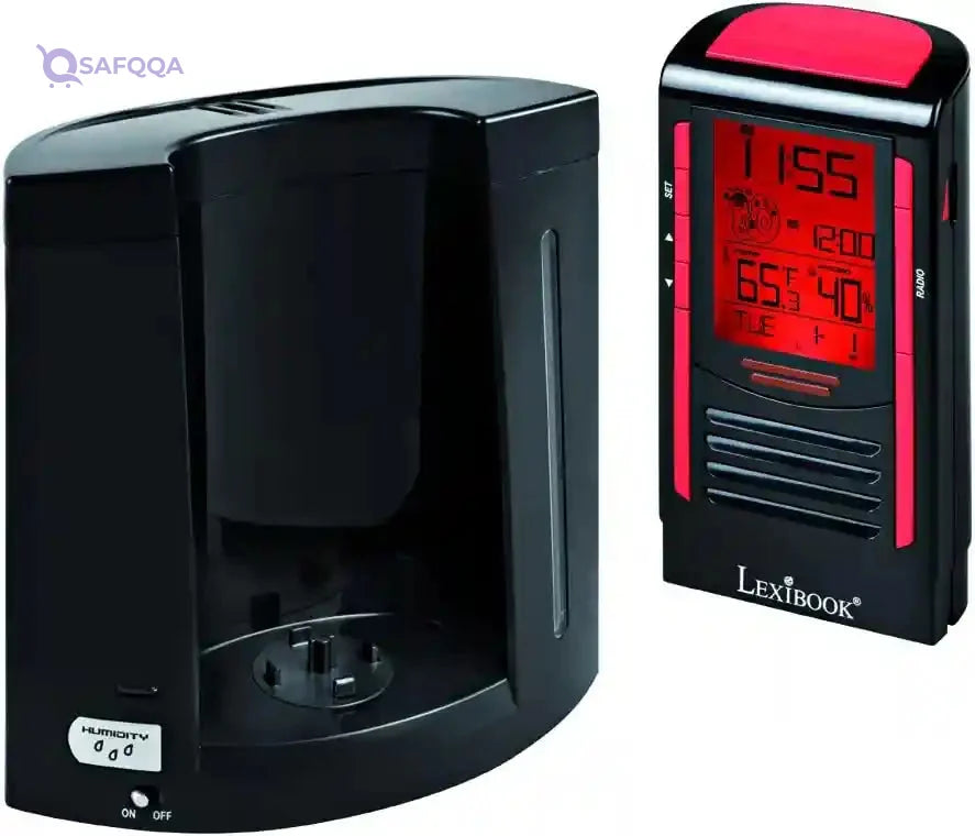 Lexibook - RL2000 - Radio Digital, Black, One Size, Modern, Unisex, Multi-Display, Tabletop, AC/Battery Powered, Clock - Safqqa