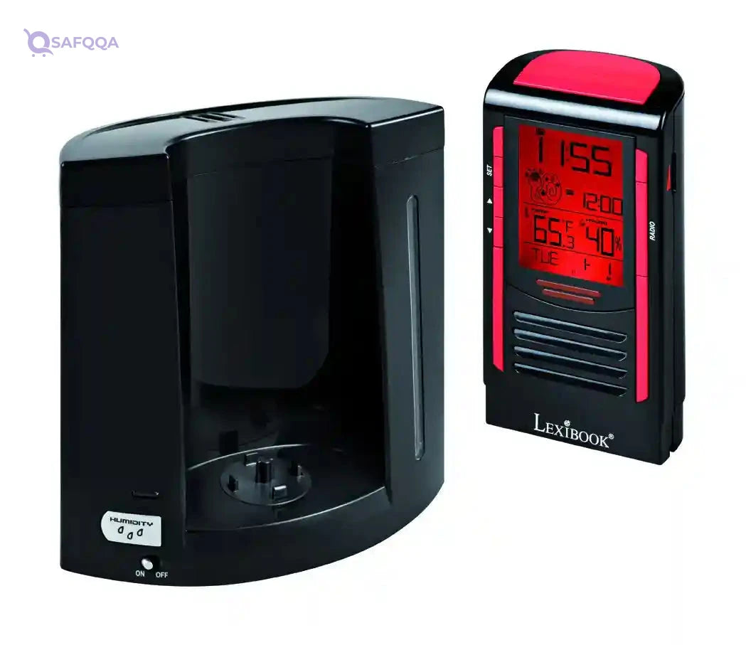 Lexibook - RL2000 - Radio Digital, Black, One Size, Modern, Unisex, Multi-Display, Tabletop, AC/Battery Powered, Clock - Safqqa