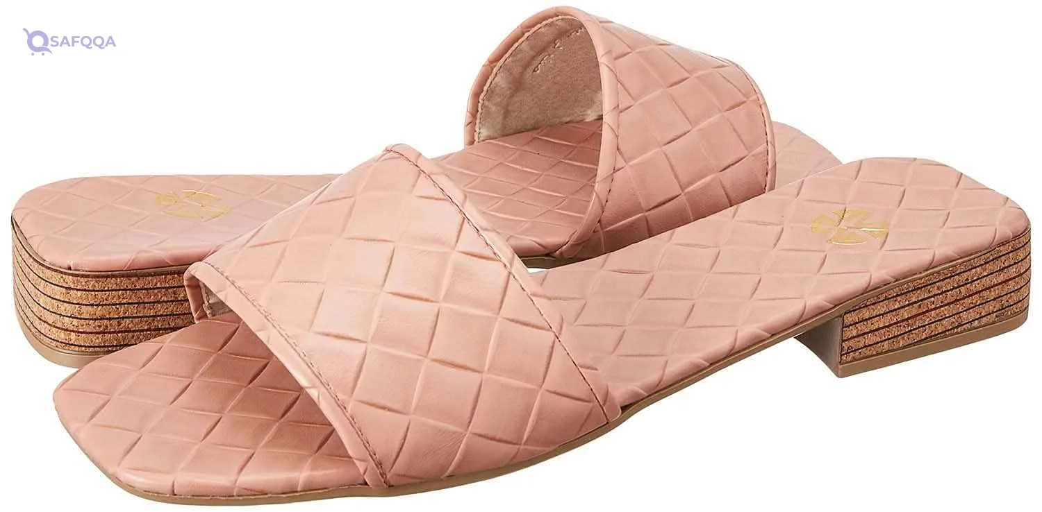 Quilted Square Toe Heeled Slides for Women - Safqqa Egypt