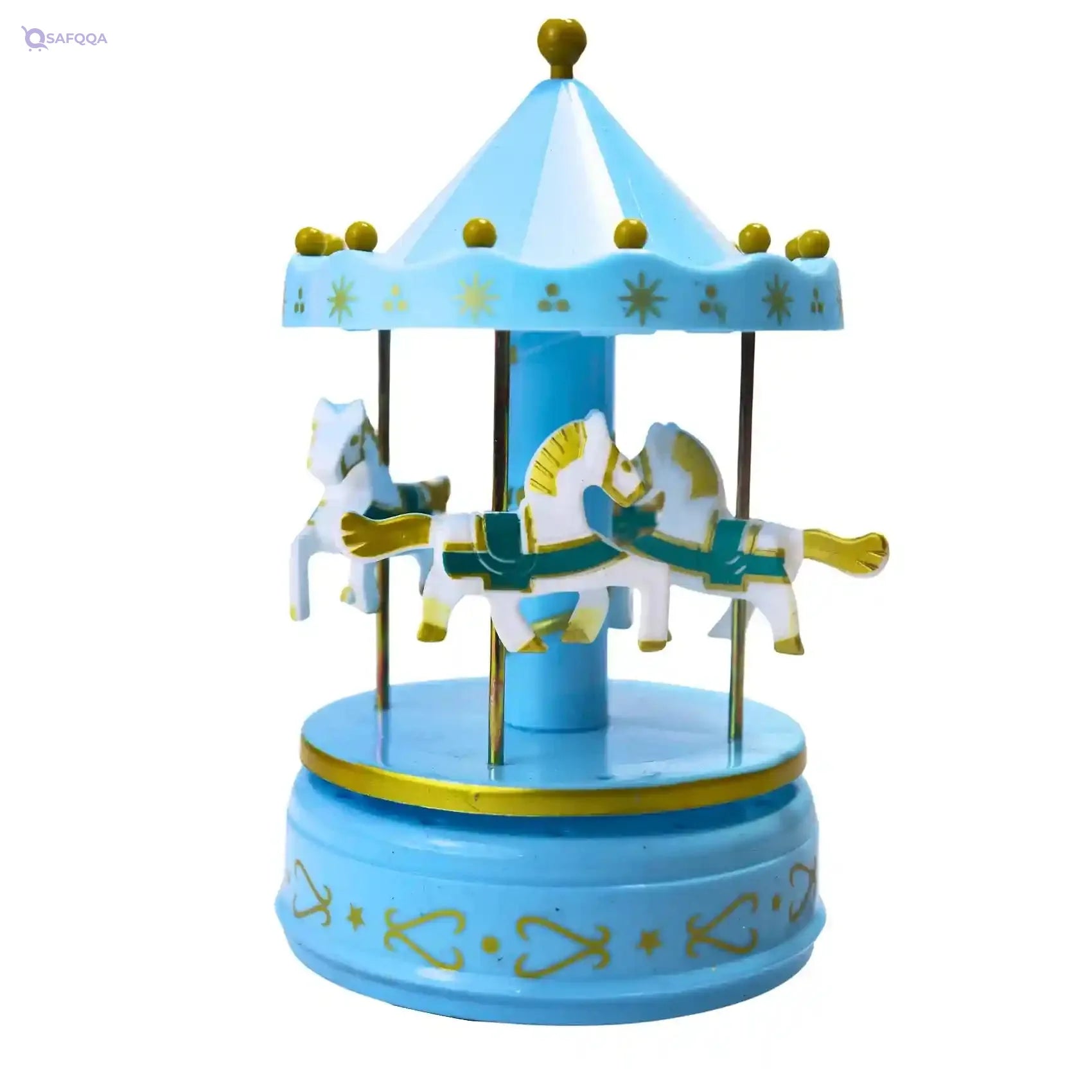 Welcome Baby Gift Set For Baby Shower Shape Horse With Sound For Boys-Baby Blue - Safqqa