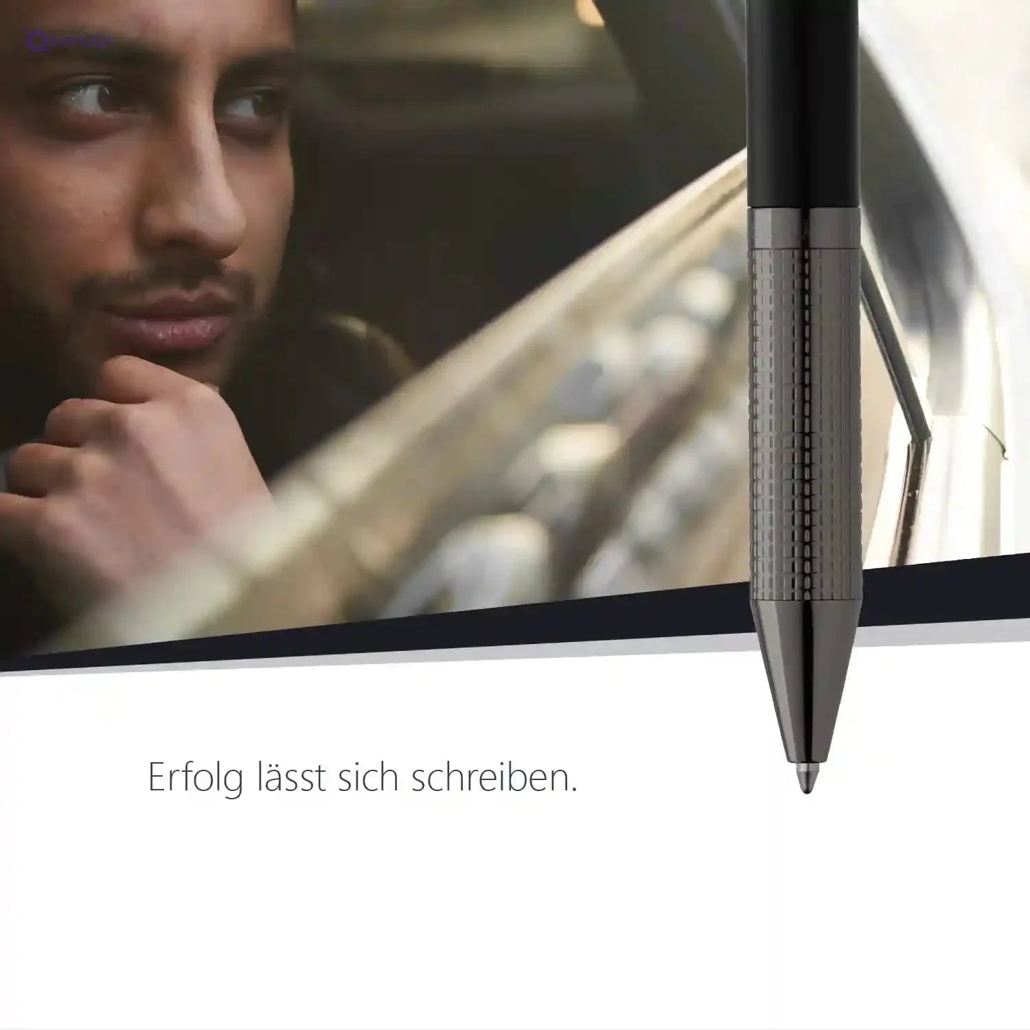 Cerruti 1881 Ballpoint Pen IRVING Black | Writing Instrument With Black Matt Finish And Chrome-Plated Fittings | Blue Ink Color - Safqqa