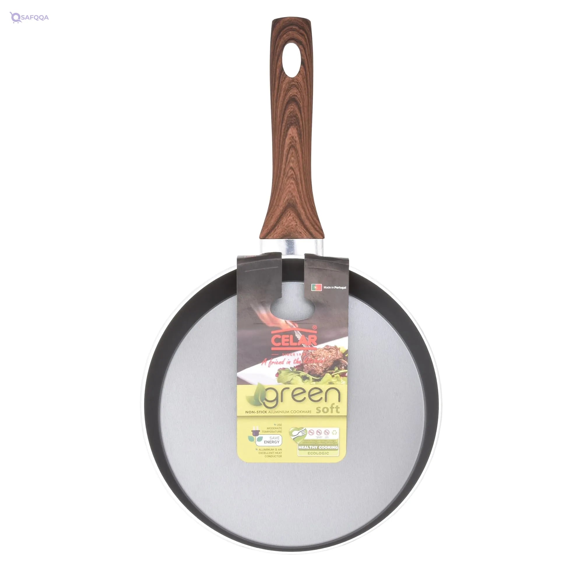 Celar Aluminum Crepe Pan, 28 cm Diameter, Green, Non-stick, Made In Portugal - Safqqa