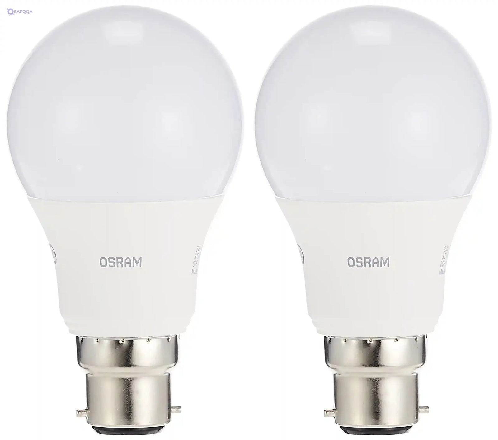 Osram LED Value 9.5w Pin Base B22d, Day Light 6500K Bundle Pack of 2, White, - Safqqa