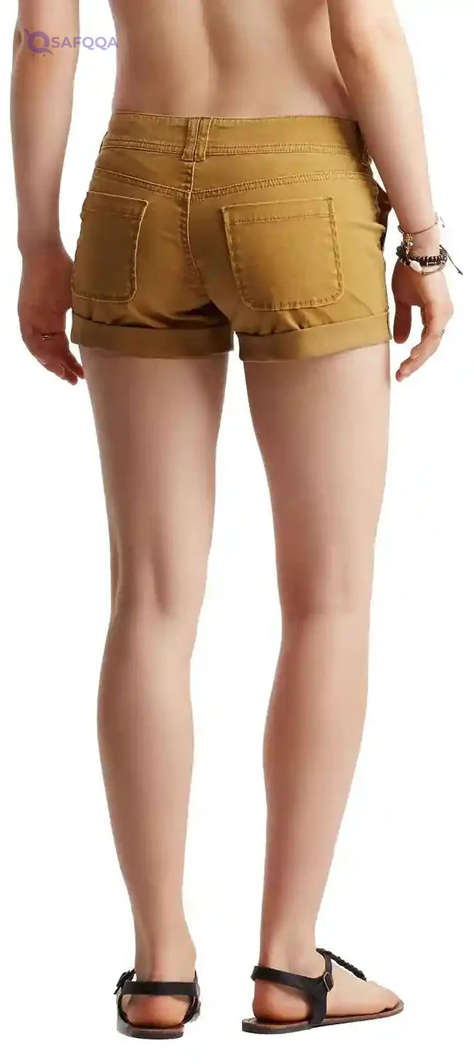AEROPOSTALE Stitched Side Welt Pockets Rolled Up Hem Waist Tab Buttons Hot Shorts for Women - Safqqa Egypt