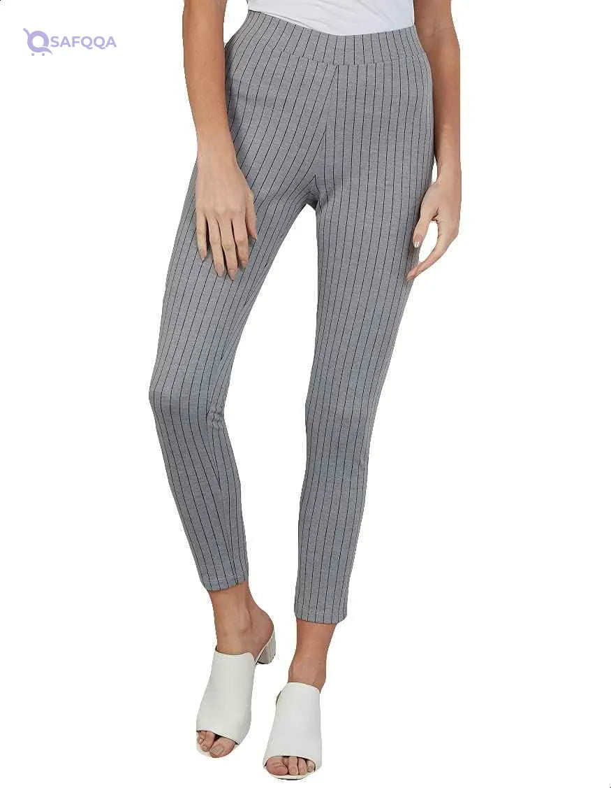 Splash Striped High-Waist Slim-Fit Pants for Women - Safqqa Egypt