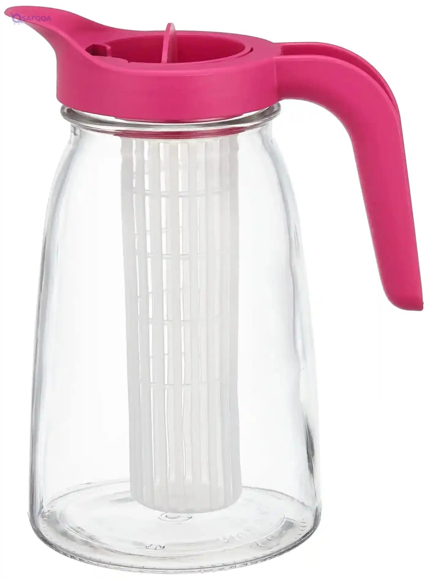 Borgonovo serving jug with filter, 1.5 liters -Pink & clear - Safqqa Egypt