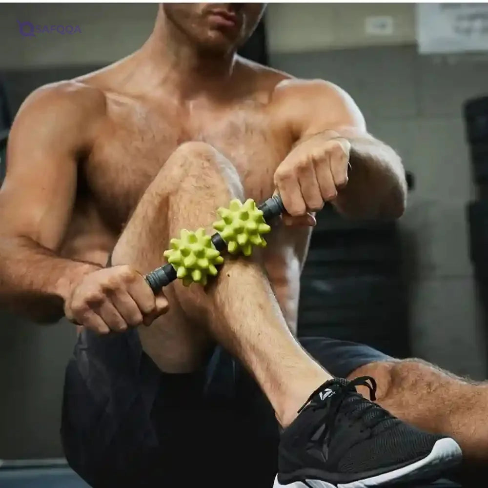 Rumble Roller – Beastie Massage Bar and Two Beastie Massage Balls with Spiky Flexible Bumps & Detachable Base – Firm - Safqqa