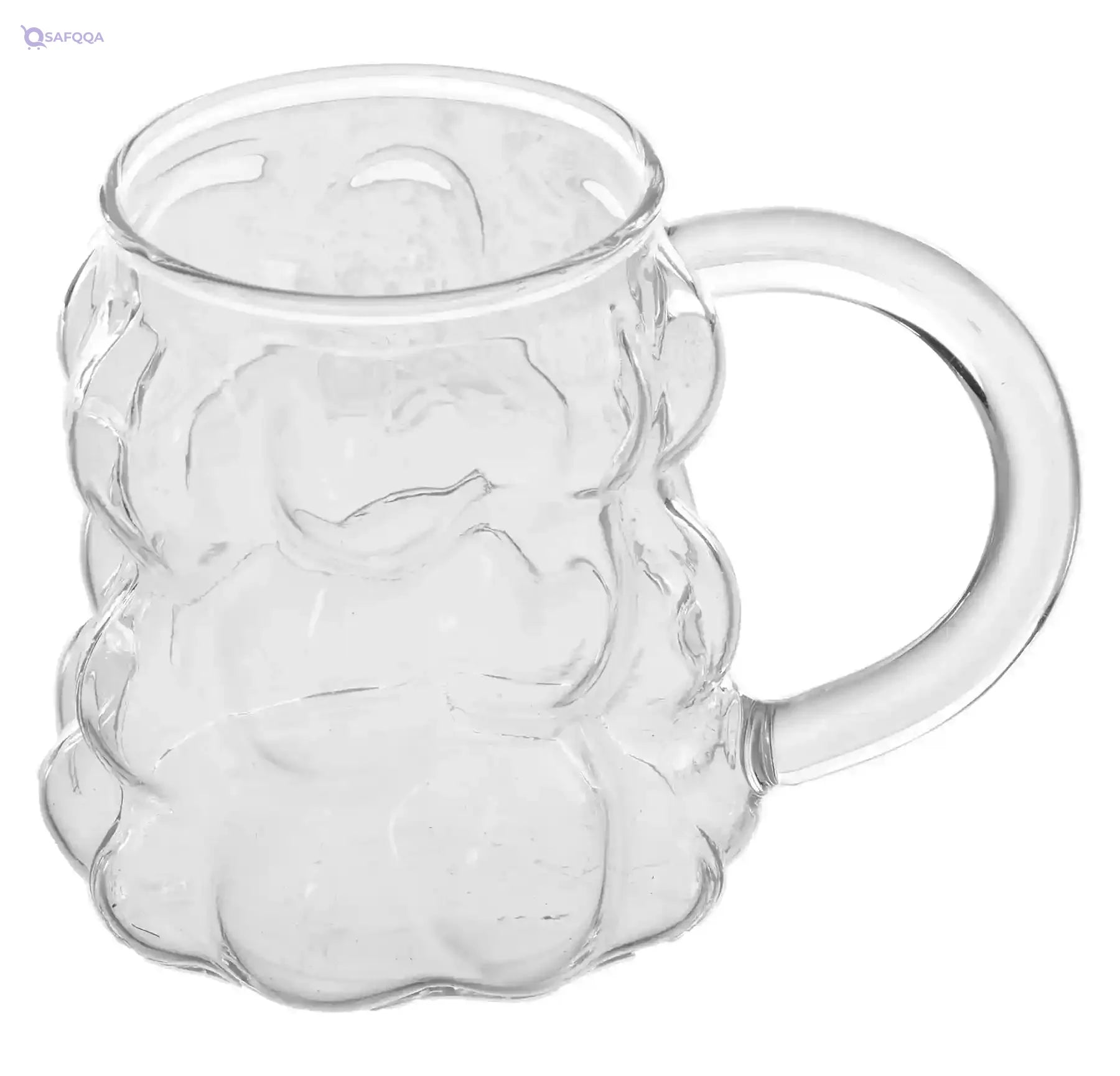 Bubbles Glass Mug 170ml – Clear Transparent Design - Safqqa