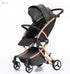 TEKNUM Feather Lite Traveller A1 Lightweight Stroller Air TravelFive Point Safety Harness Removable Cannopy 360 Degree Swivel Wheels  One Touch Brake Newborn Baby 0 -4Years -Black - Safqqa
