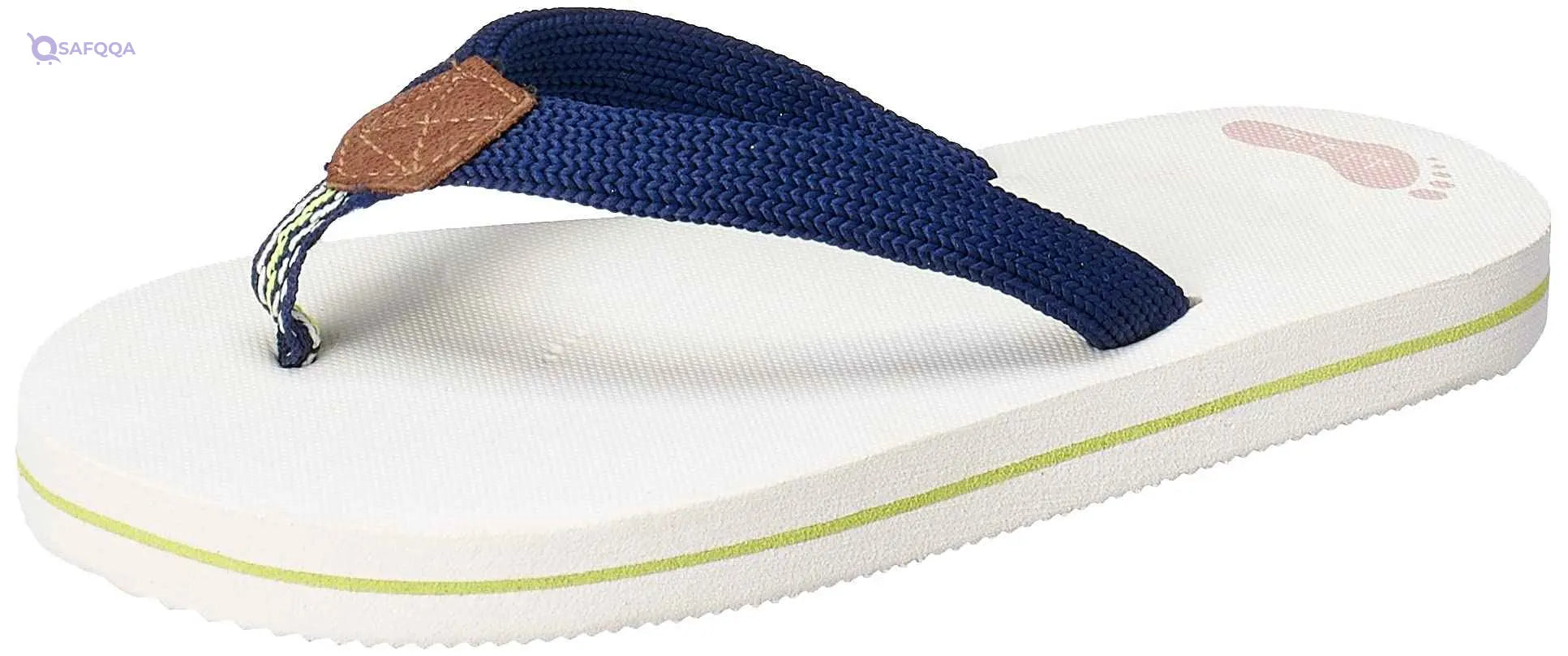 White Rubber Flip Flop Slipper For Kids With Colorful Fabric Strap - White Size:S - Safqqa Egypt