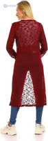 JAMILA Women’s Long Open Neck Cardigan Sweater - Safqqa