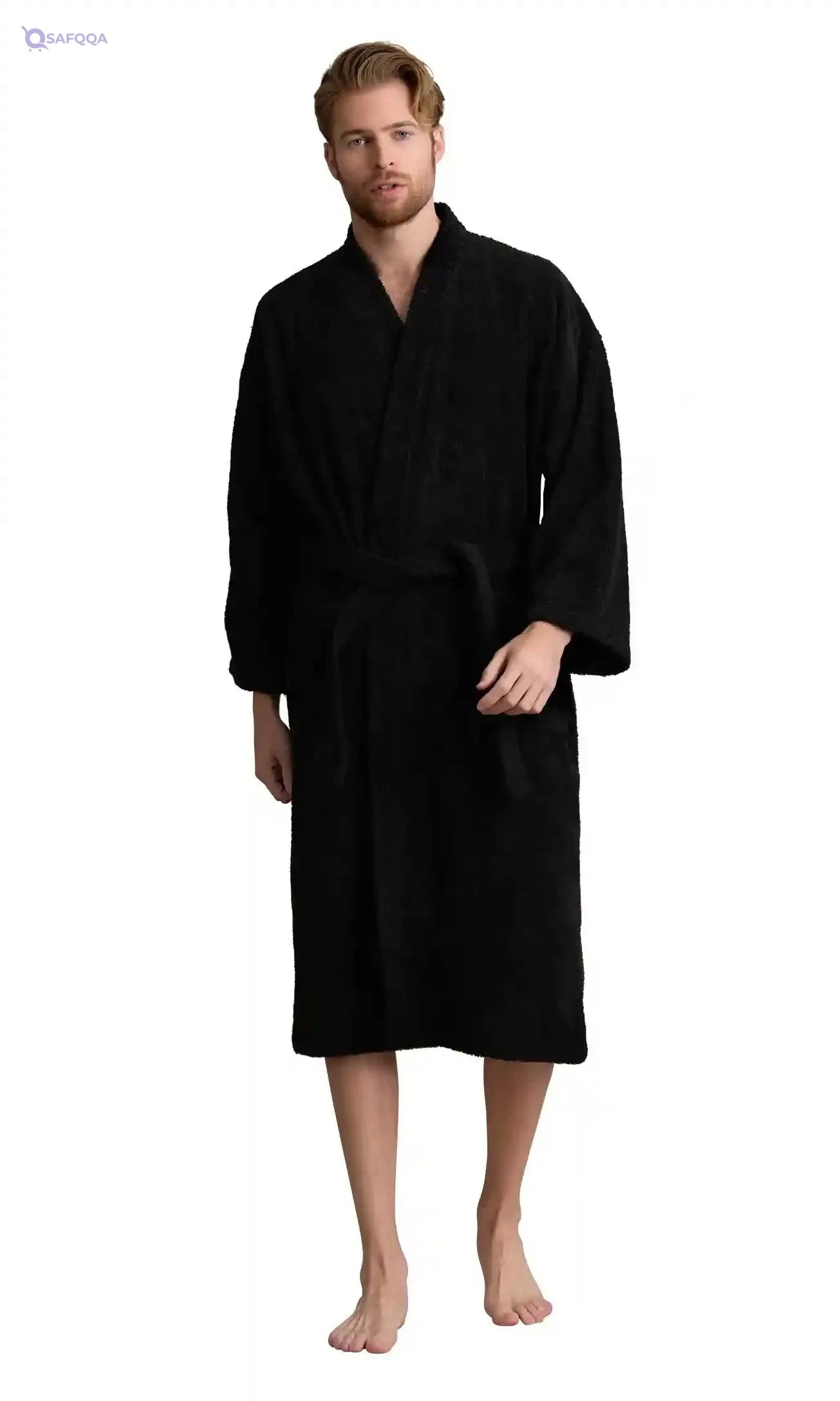 Soft Touch Linen Men's Robe - Safqqa