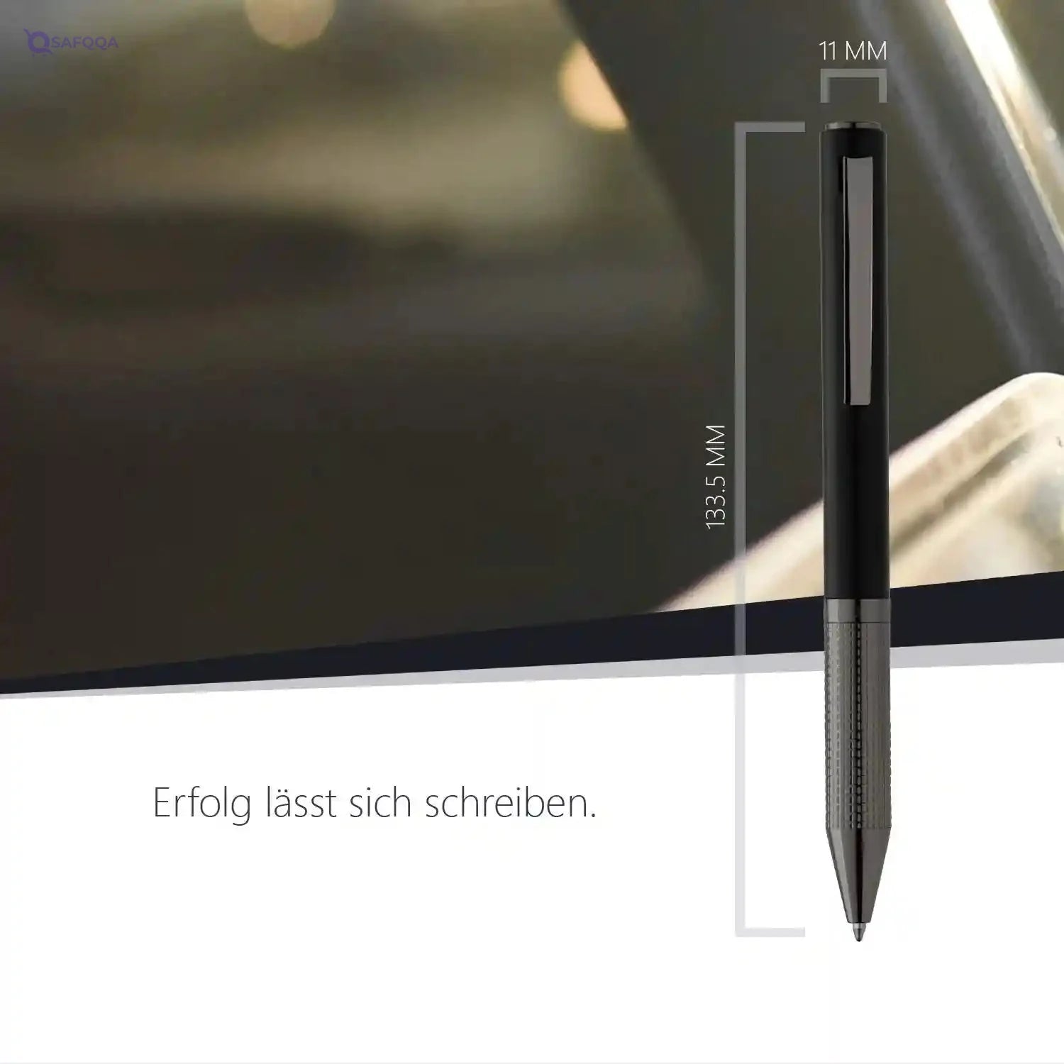 Cerruti 1881 Ballpoint Pen IRVING Black | Writing Instrument With Black Matt Finish And Chrome-Plated Fittings | Blue Ink Color - Safqqa