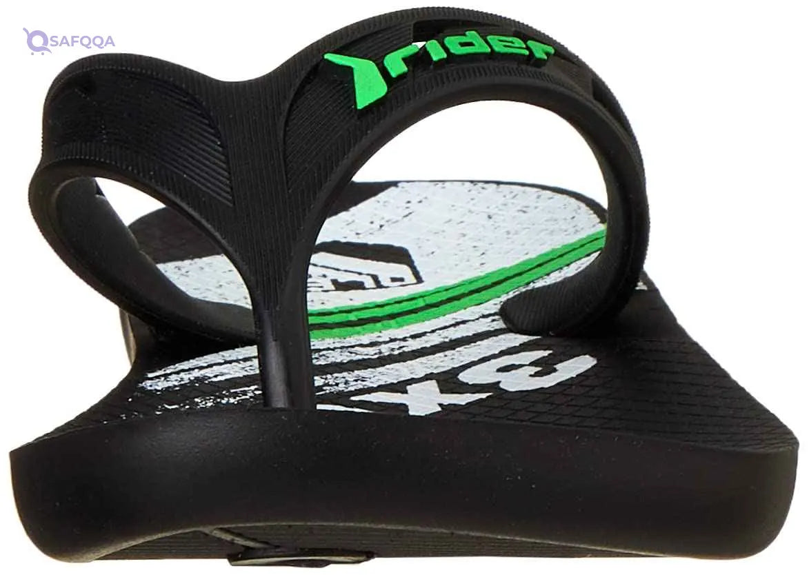 Rider Rubber Flip Flop - Black/Green - Safqqa Egypt