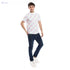 Andora Round Neck Self Pattern Basic Cotton T-Shirt-White-M, Mens - Safqqa Egypt