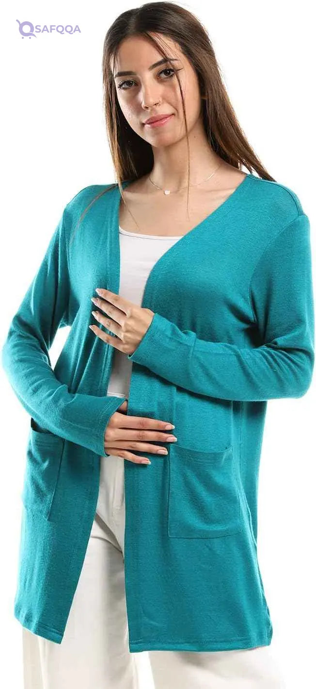 JAMILA Women's Short Cardigan with Front Pockets - Safqqa Egypt