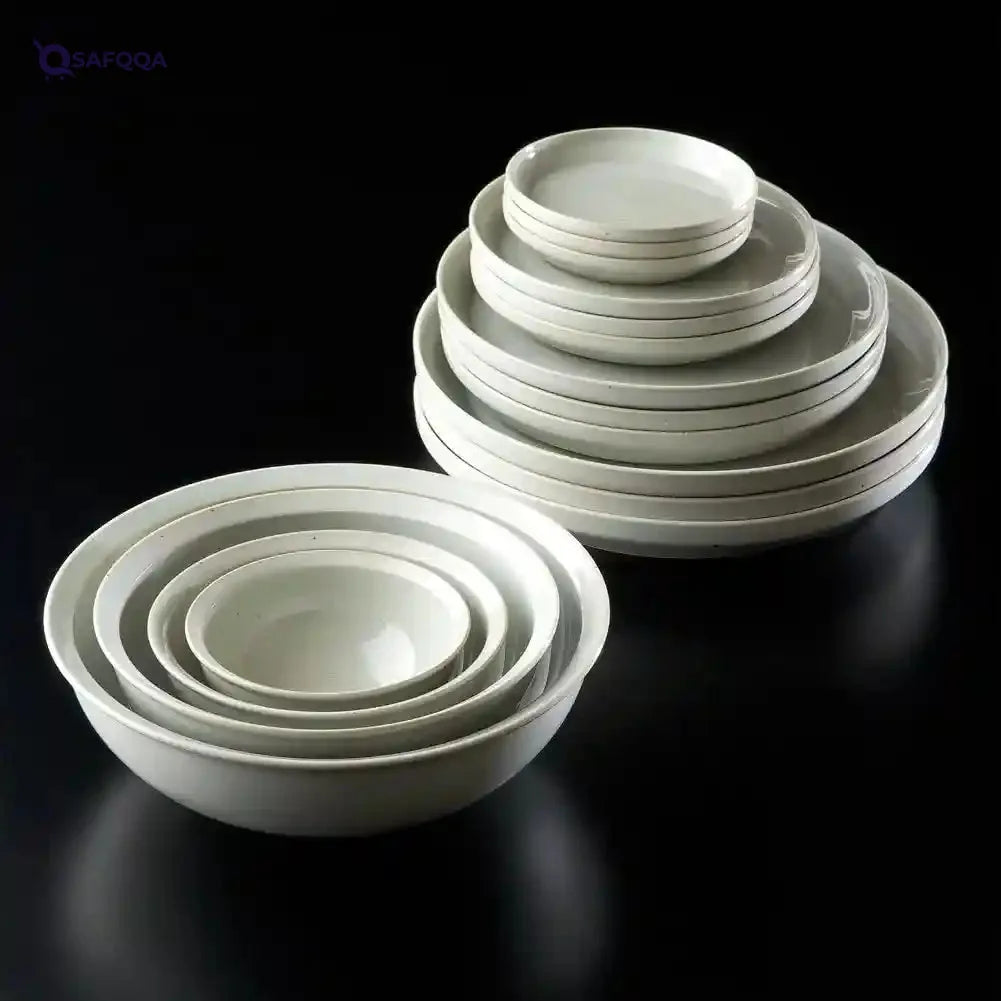 KINTO Rim Plate – White, 240mm (Set of 2) - Safqqa