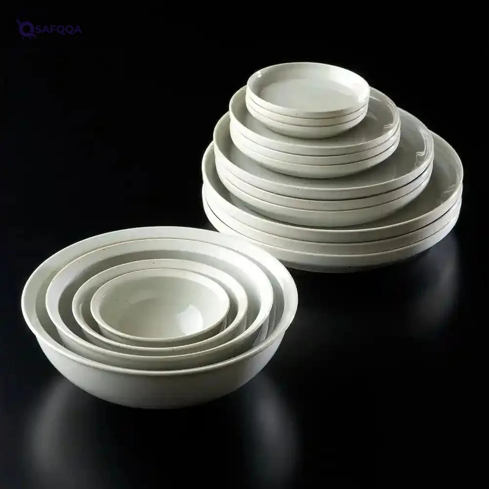 KINTO Rim Plate – White, 240mm (Set of 2) - Safqqa