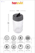 Herevin Glass Spice Set – 6 Jars, 105ml, Gray, Airtight Lids - Safqqa