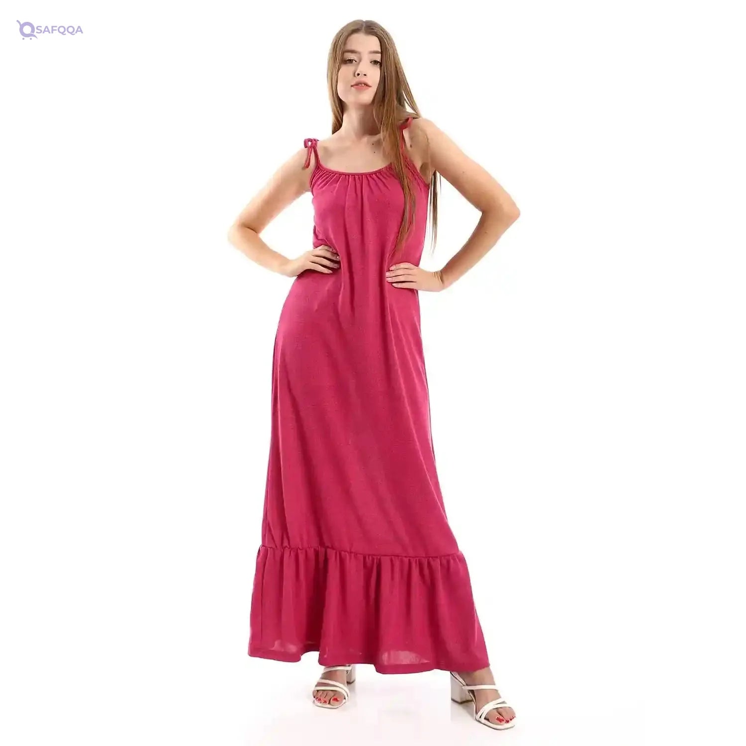 JAMILA Women Spaghetti Sleeves Tiered Casual Dress DRESS - Safqqa Egypt