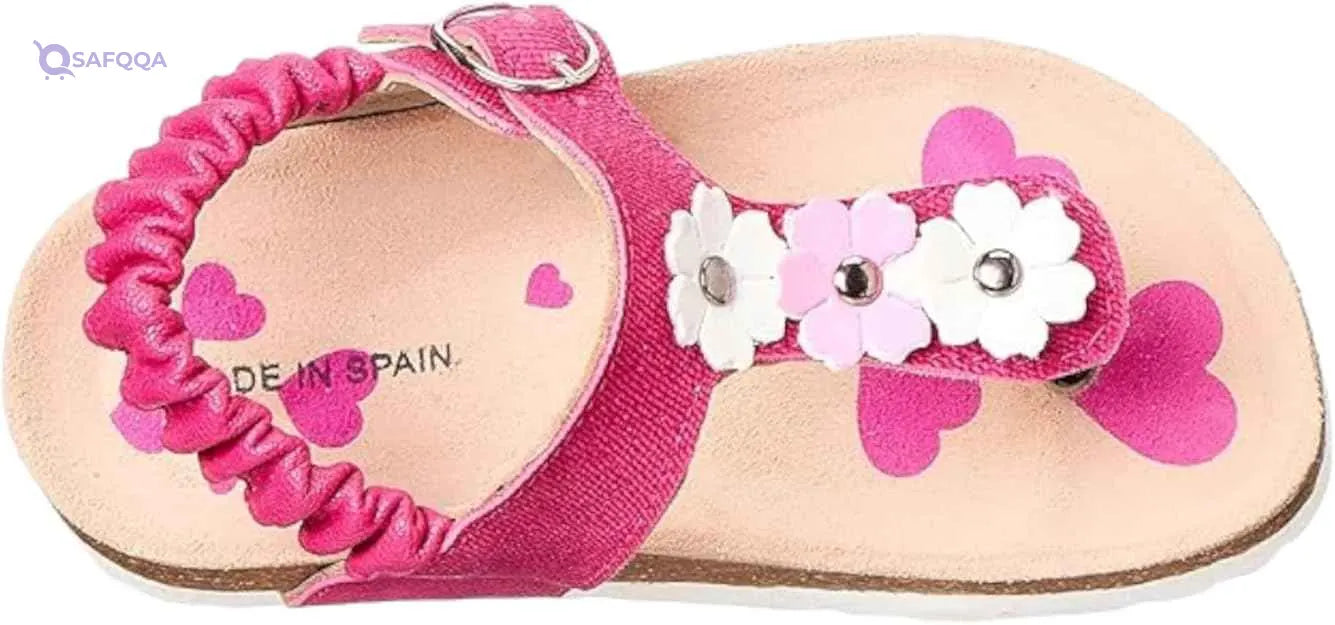 Bellino girls Flower Embellished Elastic Back Strap Thong Sandals Sandal - Safqqa Egypt