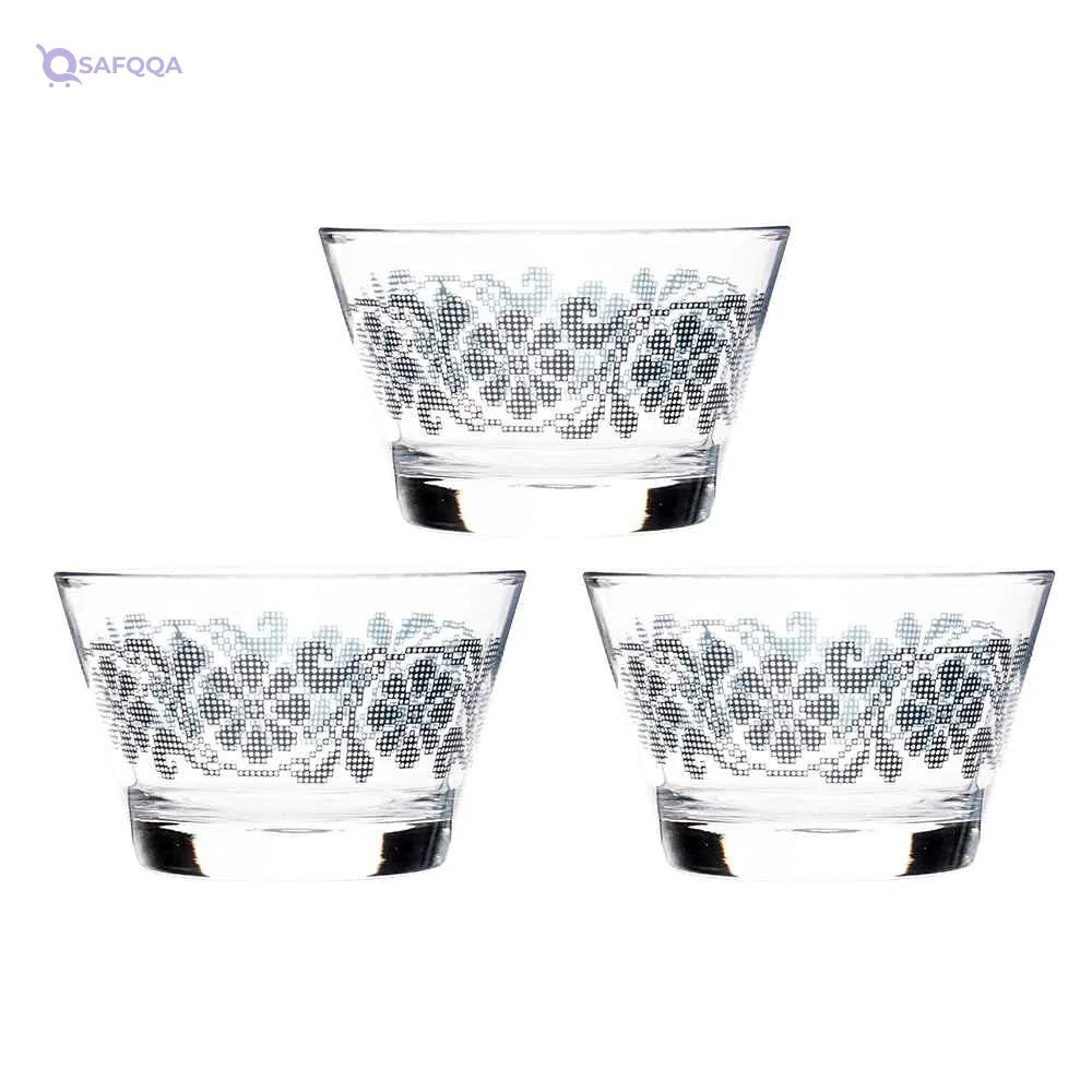 Dimlaj Glass Bowl Set, 3 Pieces - Safqqa