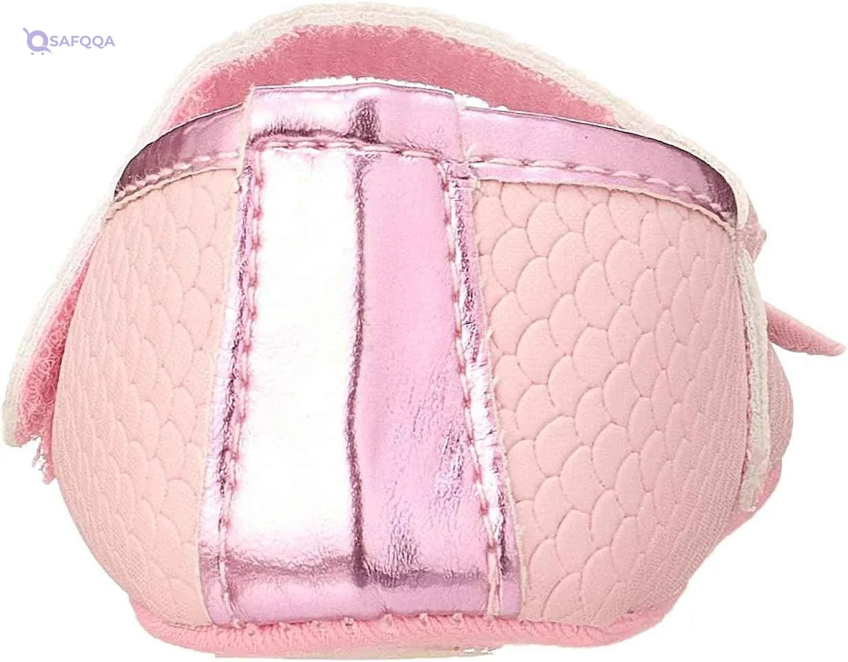 Mix & Max Embossed Pattern Front Bow Velcro Strap Shoes for Girls - 0 - 6 Months - Safqqa Egypt