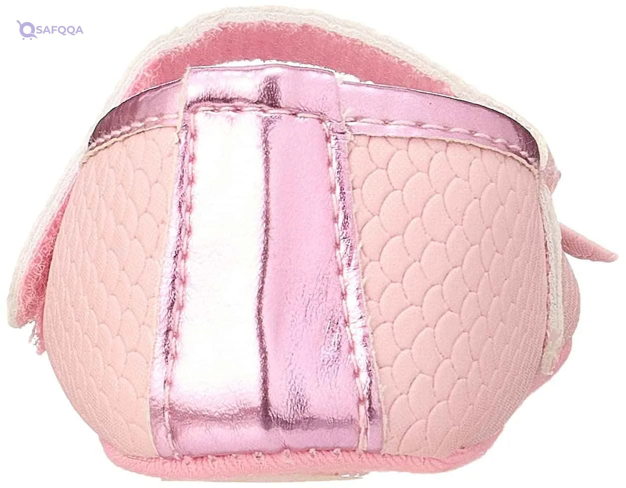 Mix & Max Embossed Pattern Front Bow Velcro Strap Shoes for Girls - 0 - 6 Months - Safqqa Egypt