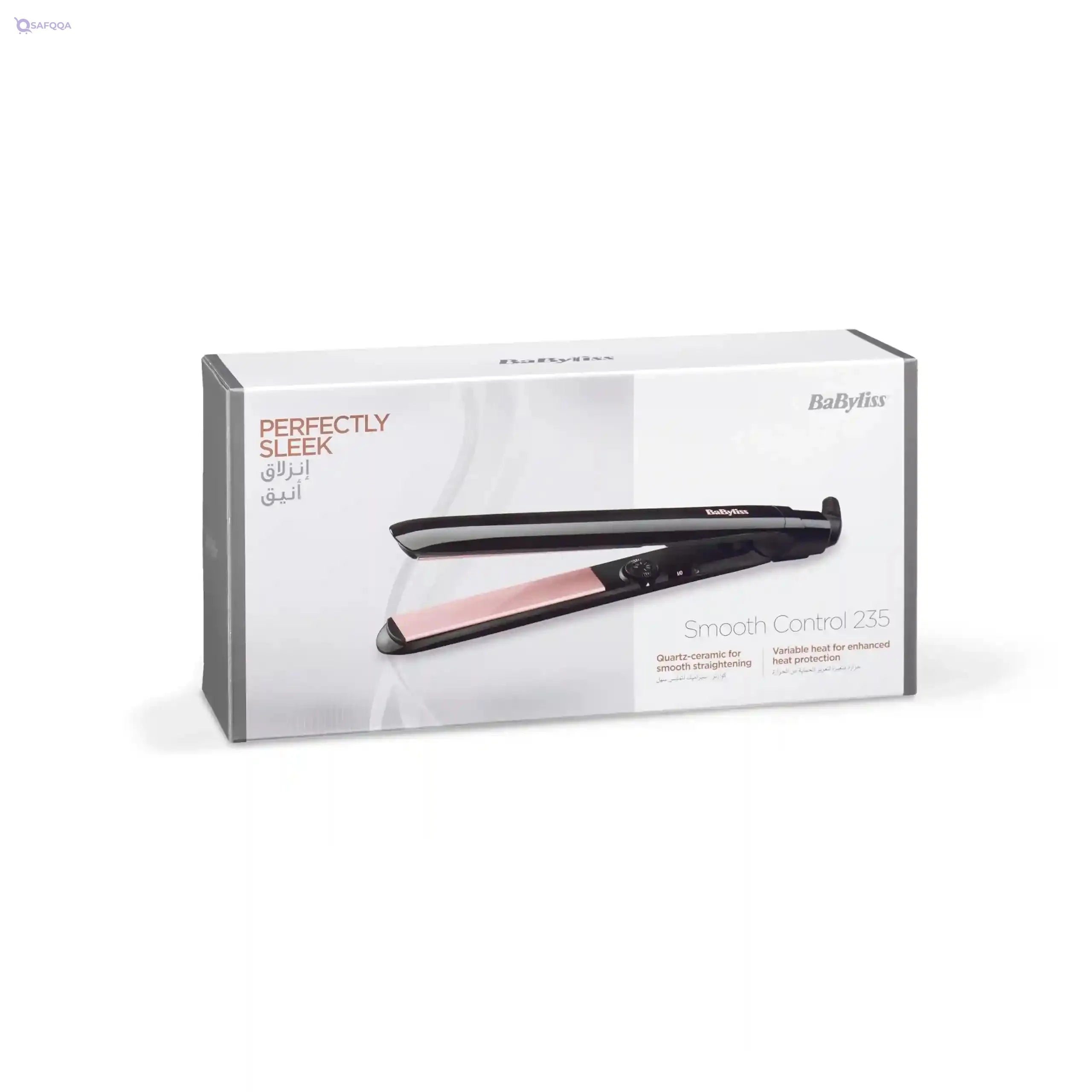 BaByliss Hair Straightener, Up to 235°, 13 Heat Settings, Quartz Ceramic Coated Plates, Advanced Ceramics Heating System, Ultra Fast Heat Up, Auto Shut Off, Heat Wrap (ST298E) - Safqqa Egypt