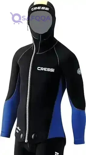 Cressi Men's Medas 5mm Neoprene Wetsuit Jacket Longjohn - Black/Blue ( Pack of 1 ) (Jacket) - Safqqa Egypt