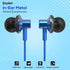 pTron (High Bass Earphones) in Ear Wired Earphones with Mic, 10mm Powerful Driver for Stereo Audio, Noise Cancelling Headset with 1.2m Tangle-Free Cable & 3.5mm Aux - (Blue) - Safqqa