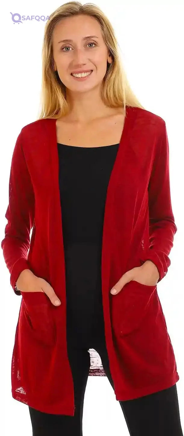 JAMILA Women's Short Cardigan with Front Pockets - Safqqa Egypt