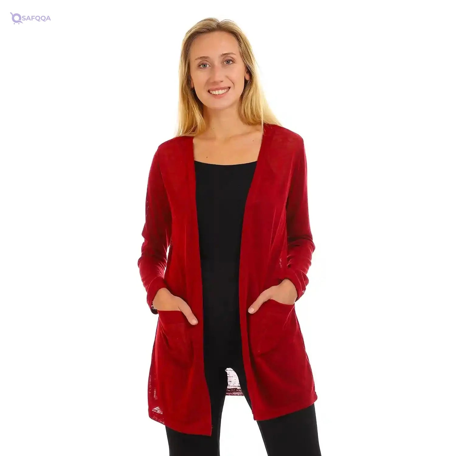Jamila Women Side Pockets Short Cardigan SWEATER - Safqqa Egypt