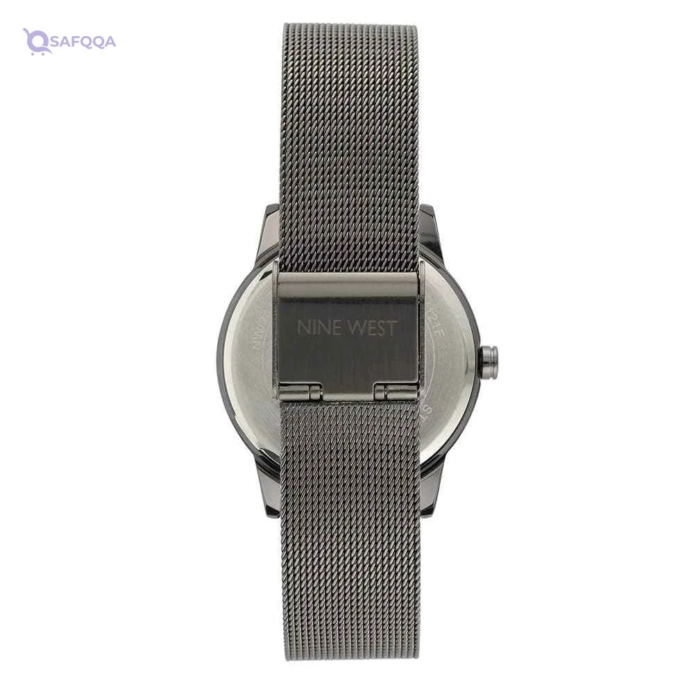 Nine West Women's Bracelet Watch, Silver/Gunmetal, Quartz Movement - Safqqa