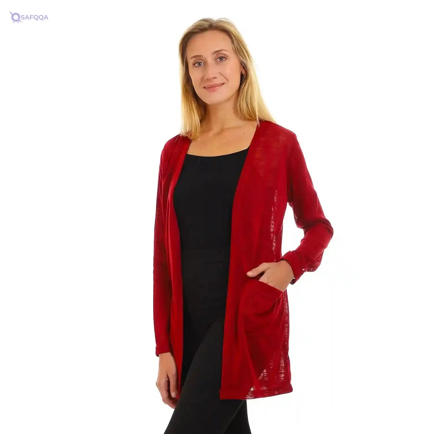Jamila Women Side Pockets Short Cardigan SWEATER - Safqqa Egypt