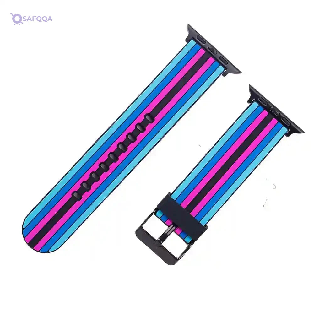Generic Silicone Waterproof Watch Replacement Strap – Lines Design - Safqqa