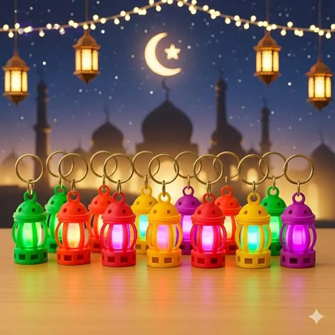 Plastic Ramadan Lantern with Light Ball and Keychain - Safqqa