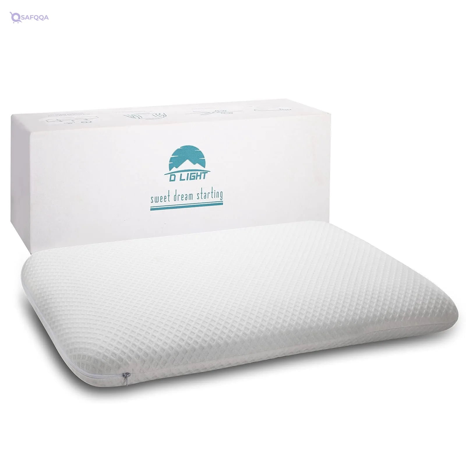 Dlight Bedding Ultra-Thin Gel Infused Memory Foam Pillow – Full Size, Low Profile - Safqqa