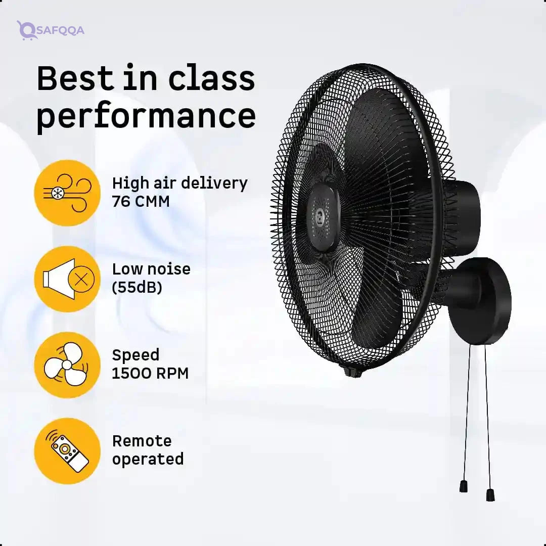 Atomberg Renesa 400mm Wall Mount Fan – Silent BLDC, Remote & Timer - Safqqa