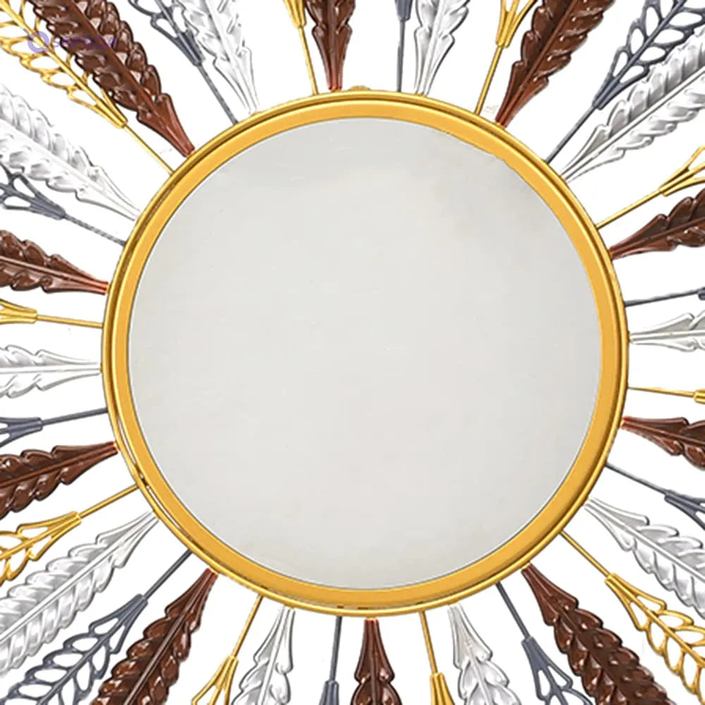 Diamond Mirrors Golden Circular Metal Frame - Safqqa