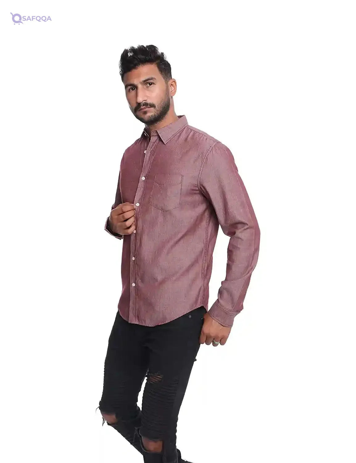 AEROPOSTALE Cotton Long Sleeves Slim-Fit Shirt for Men - Safqqa Egypt