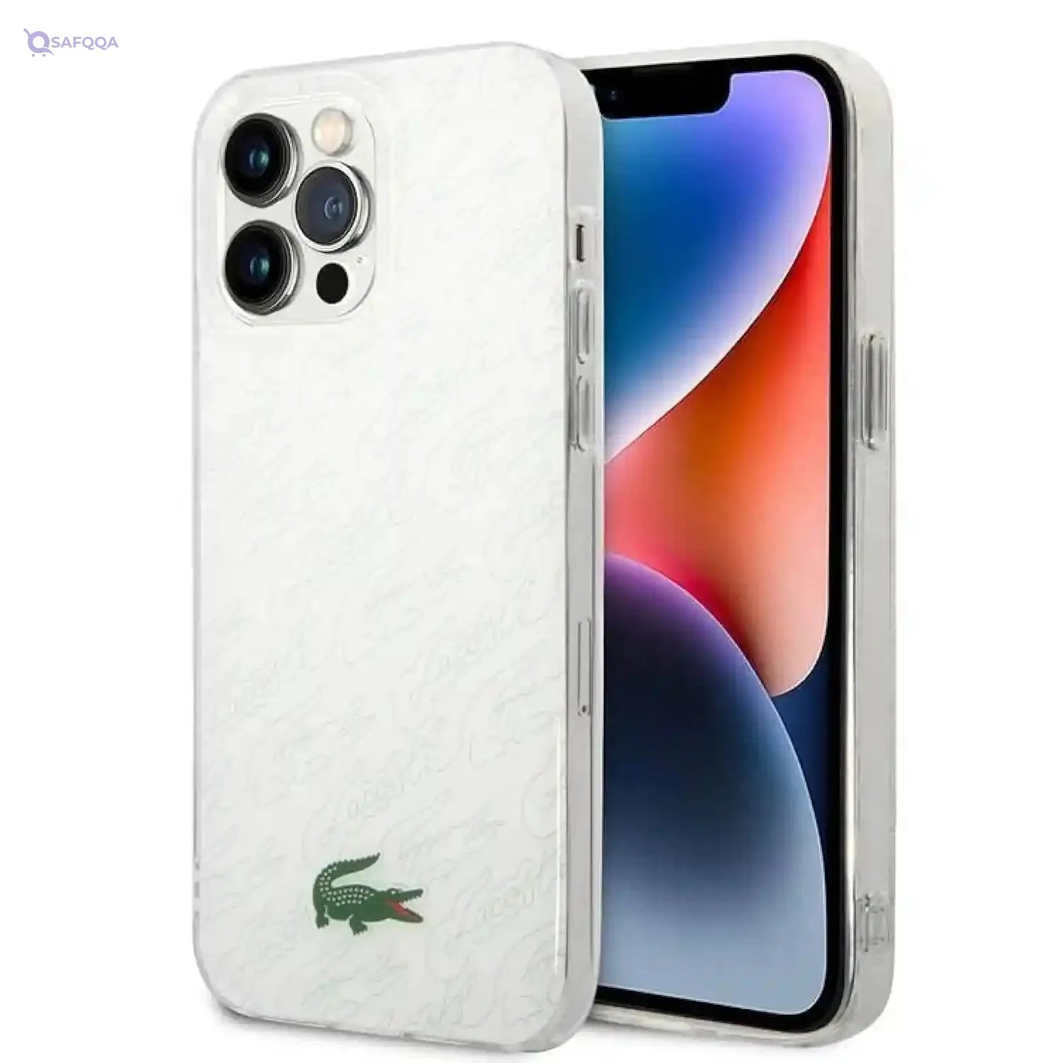 CG Mobile HC IML Double Layer and Dyed Bumper Signature Pattern Case for iPhone 14 Pro Max, White - Safqqa
